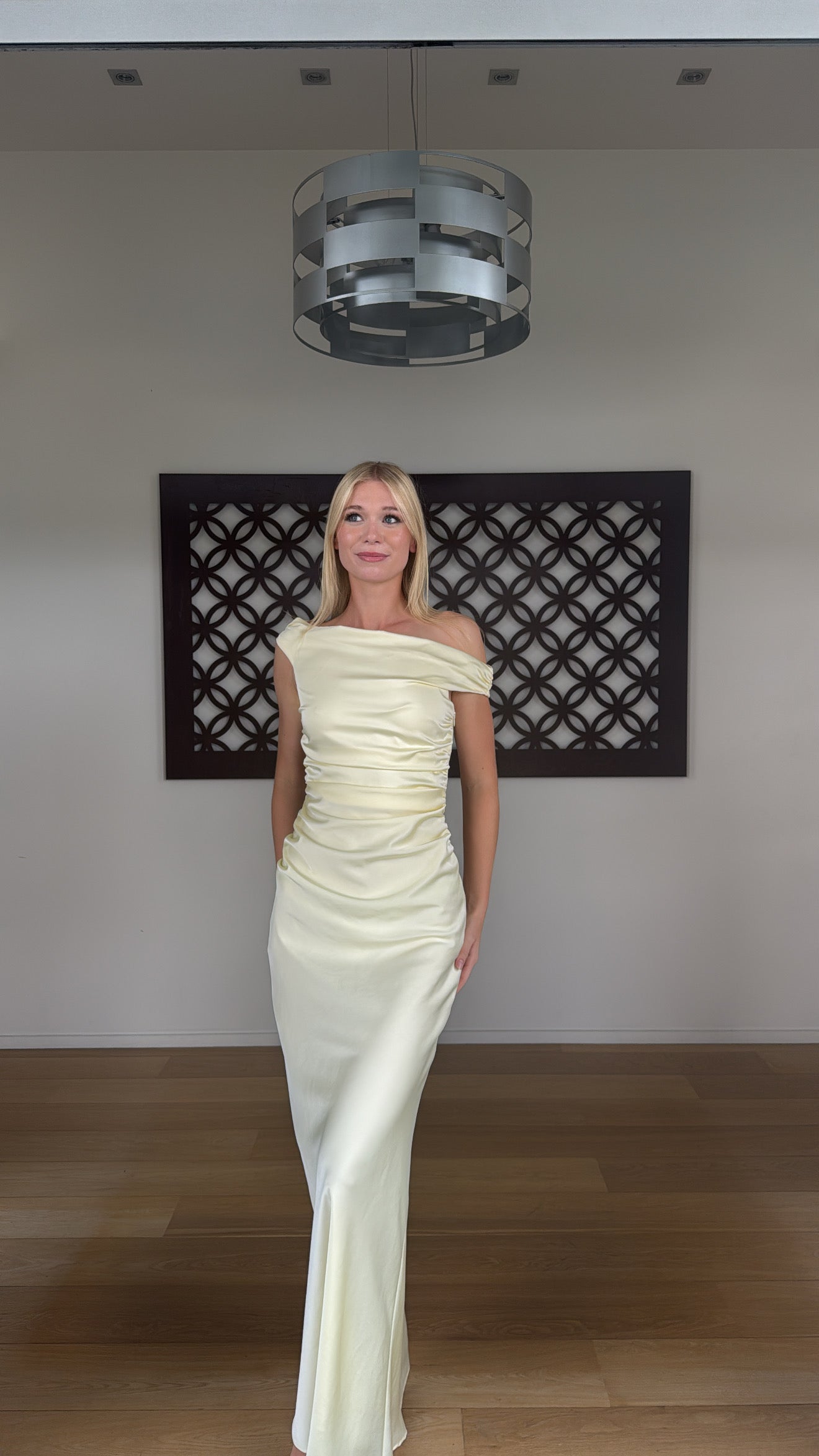 ETERNITY OFF SHOULDER MAXI IN ICE YELLOW