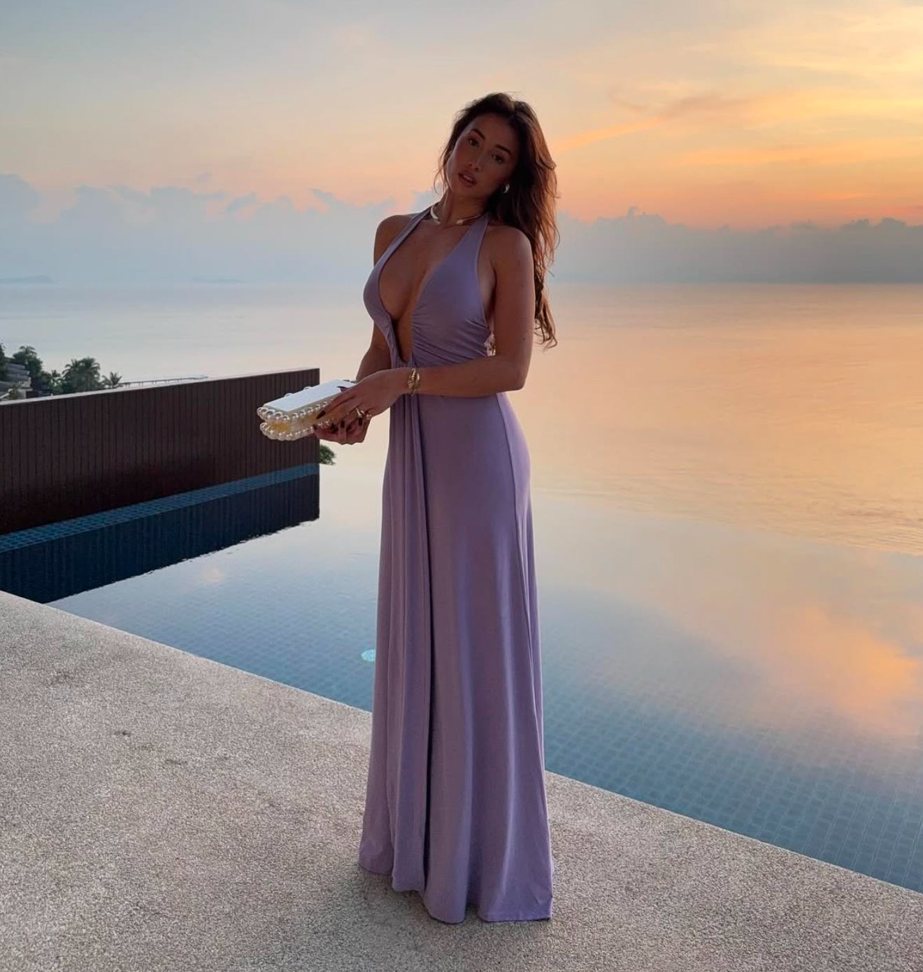 Jennifer Cupro Maxi in Lilac