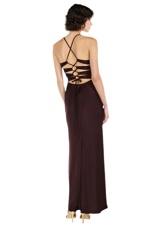TIME TO SHINE SLIP DRESS TRUFFLE