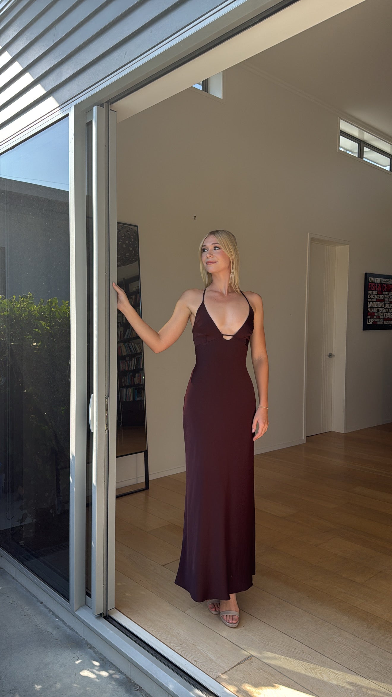 TIME TO SHINE SLIP DRESS TRUFFLE
