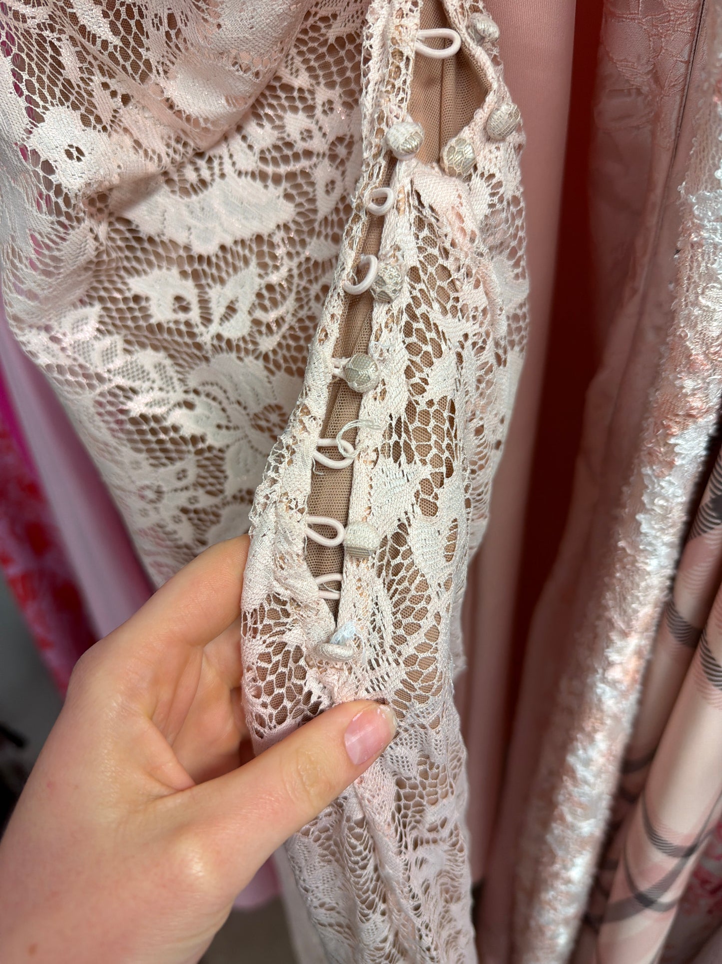 For sale AZZURRA ROSE PINK LACE GODET GOWN