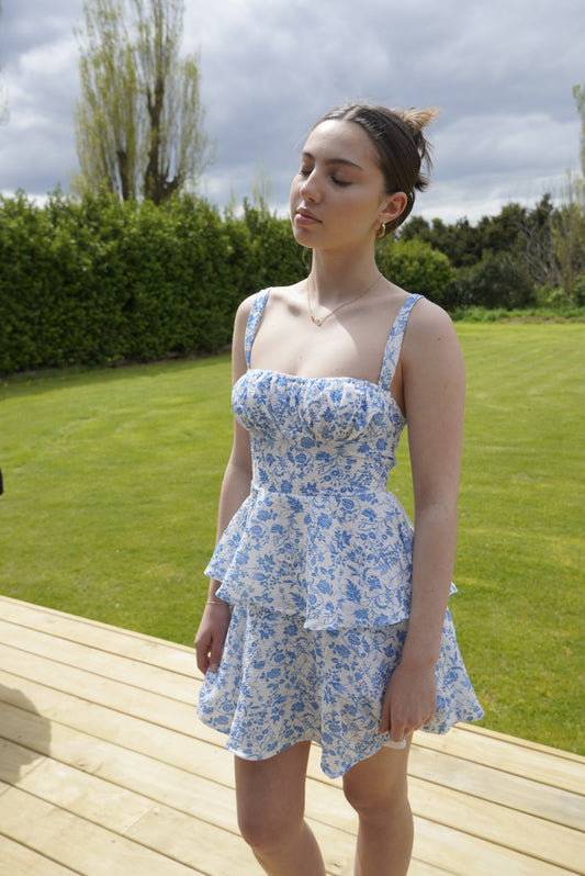 Provence bloom tiered ruffle mini