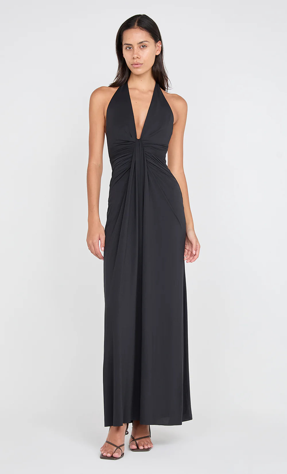 TILLIE DRAPE MAXI DRESS - BLACK