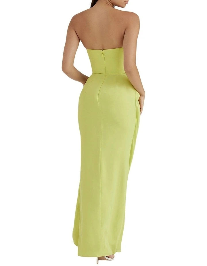 FOR SALE ADRIENNE Lime Strapless Gown