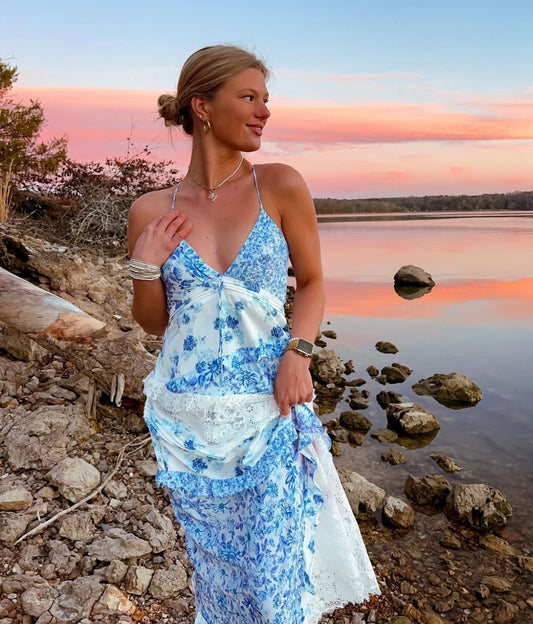 Rosalyn Maxi Dress in Blue
