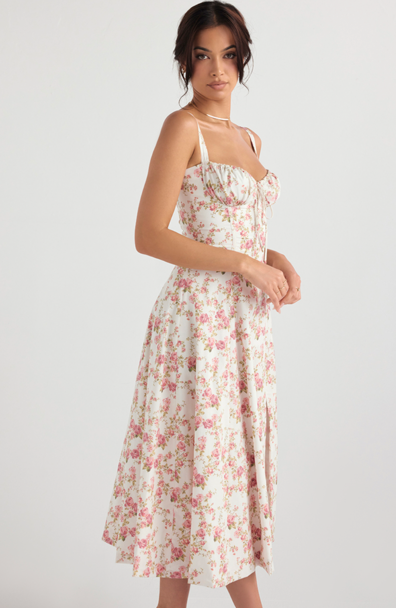 FOR SALE CARMEN ROSE PRINT BUSTIER SUNDRESS