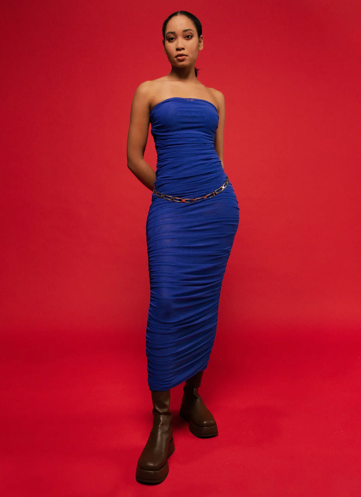 Ginni mesh tube electric blue