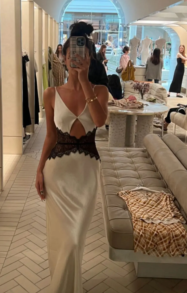 CAMILLE MAXI DRESS - SAND/BLACK