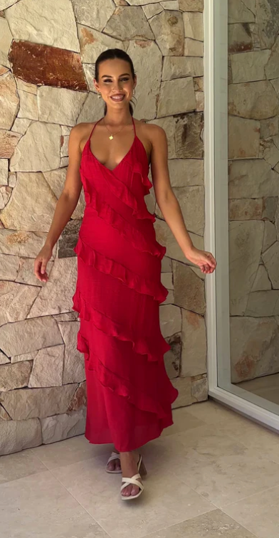 Sophia Maxi Dress - Red