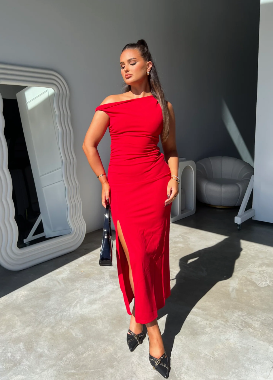DELILAH DRESS - DEEP RED