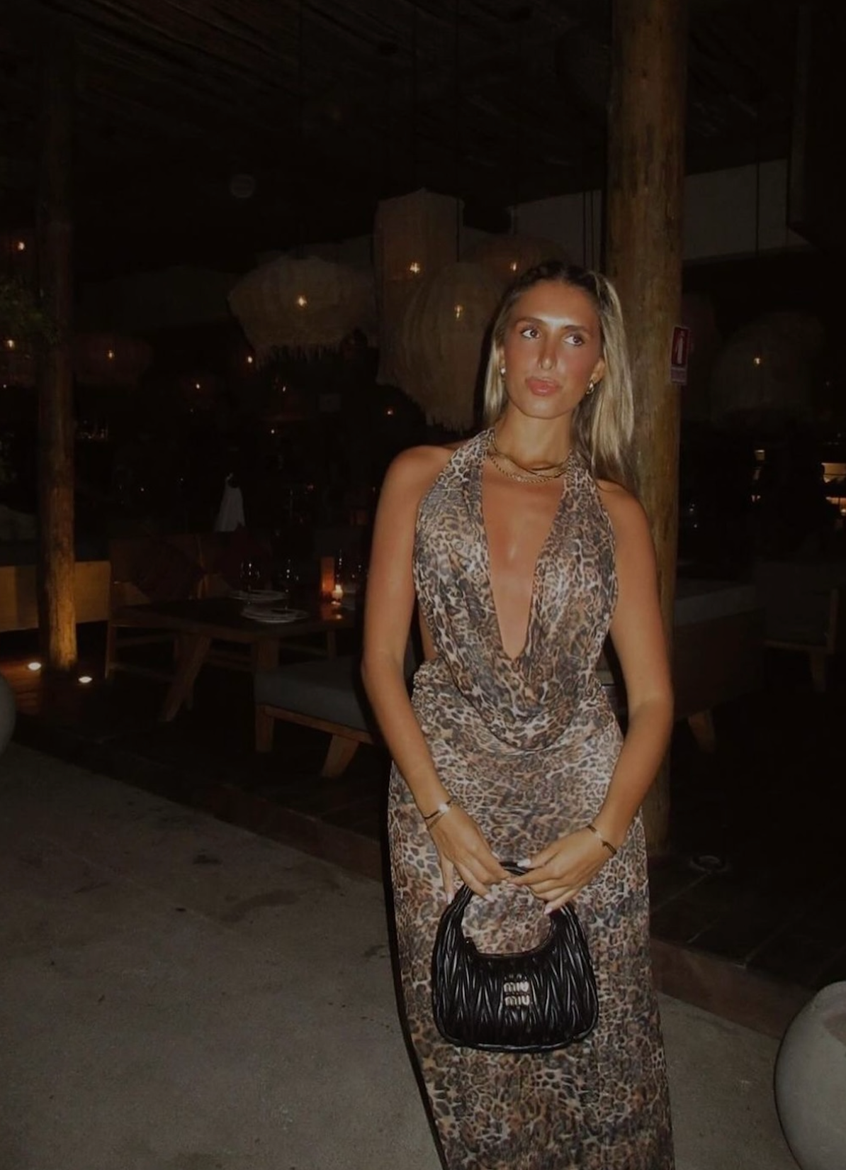 Elysia Mesh Maxi Dress - Leopard