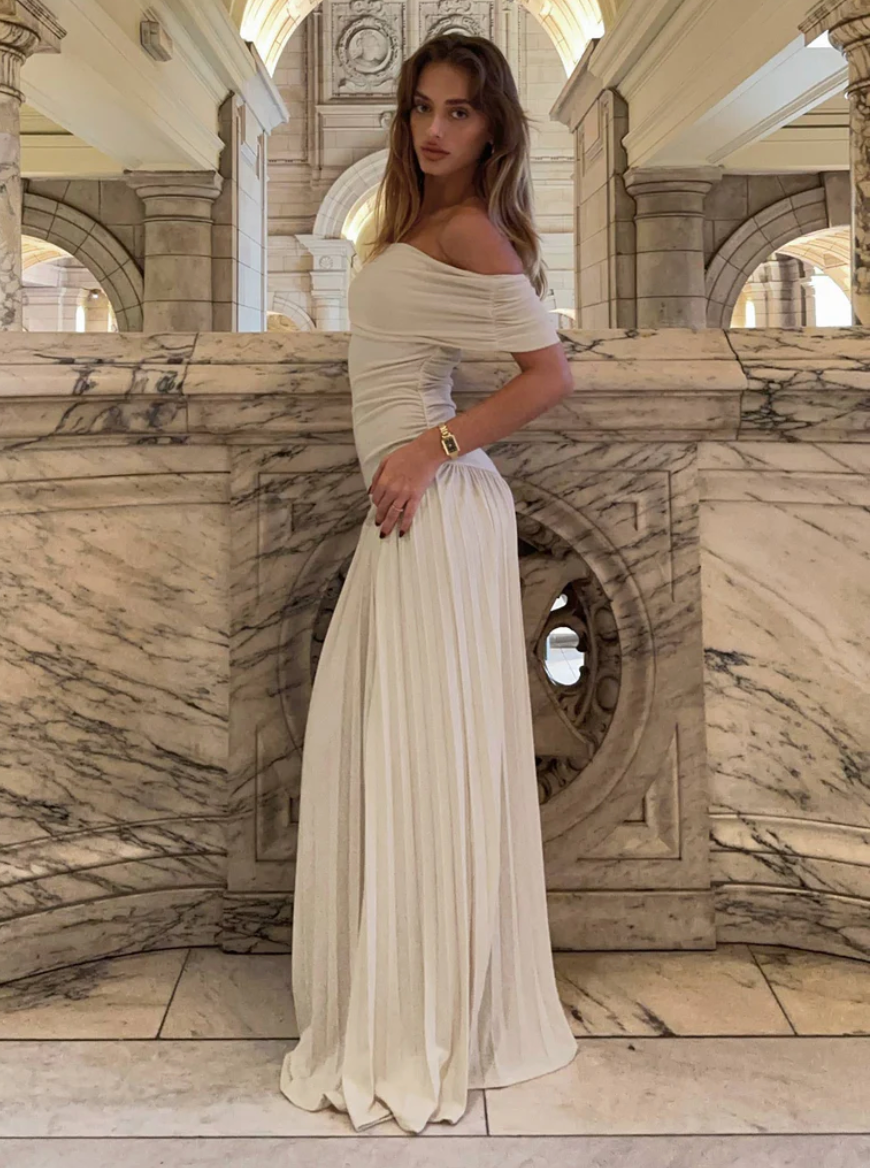 FIELD OF DREAMS MAXI DRESS OATMEAL