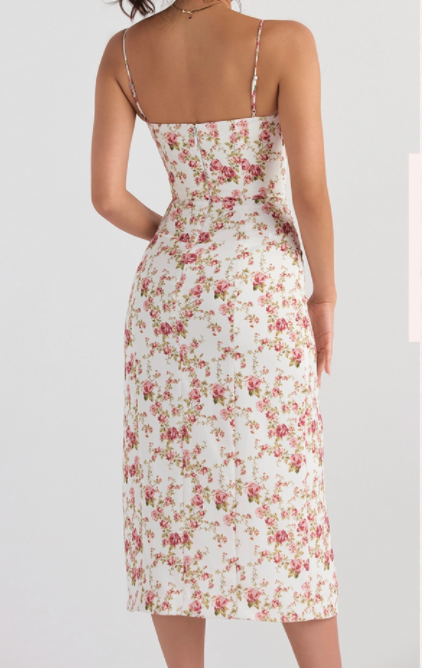 CHARLOTTE ROSE PRINT CORSET MIDI SUNDRESS