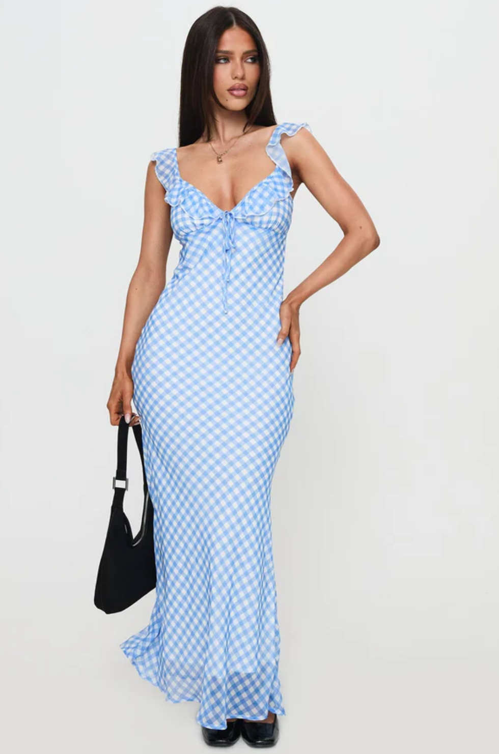 BRIGETTE MAXI - BLUE GINGHAM