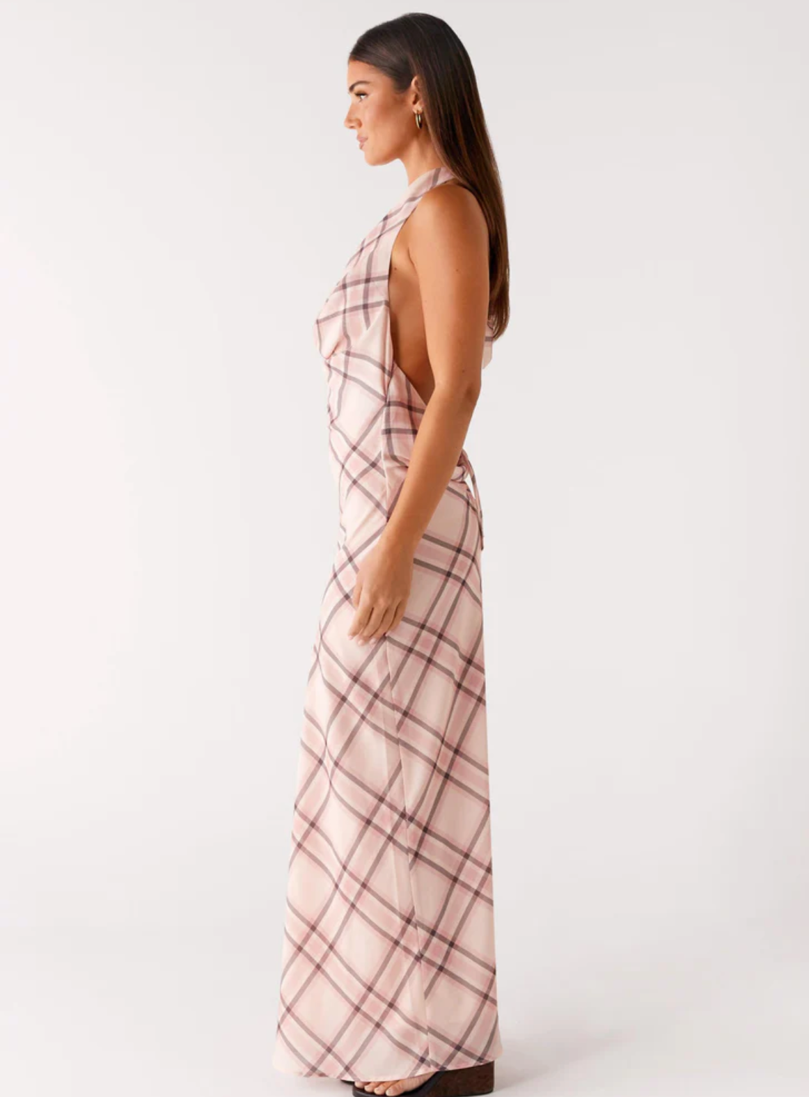 Muse Maxi Dress - Pink Check
