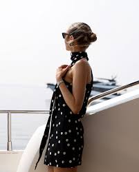 Belina Scarf Mini Dress - Black Polkadot