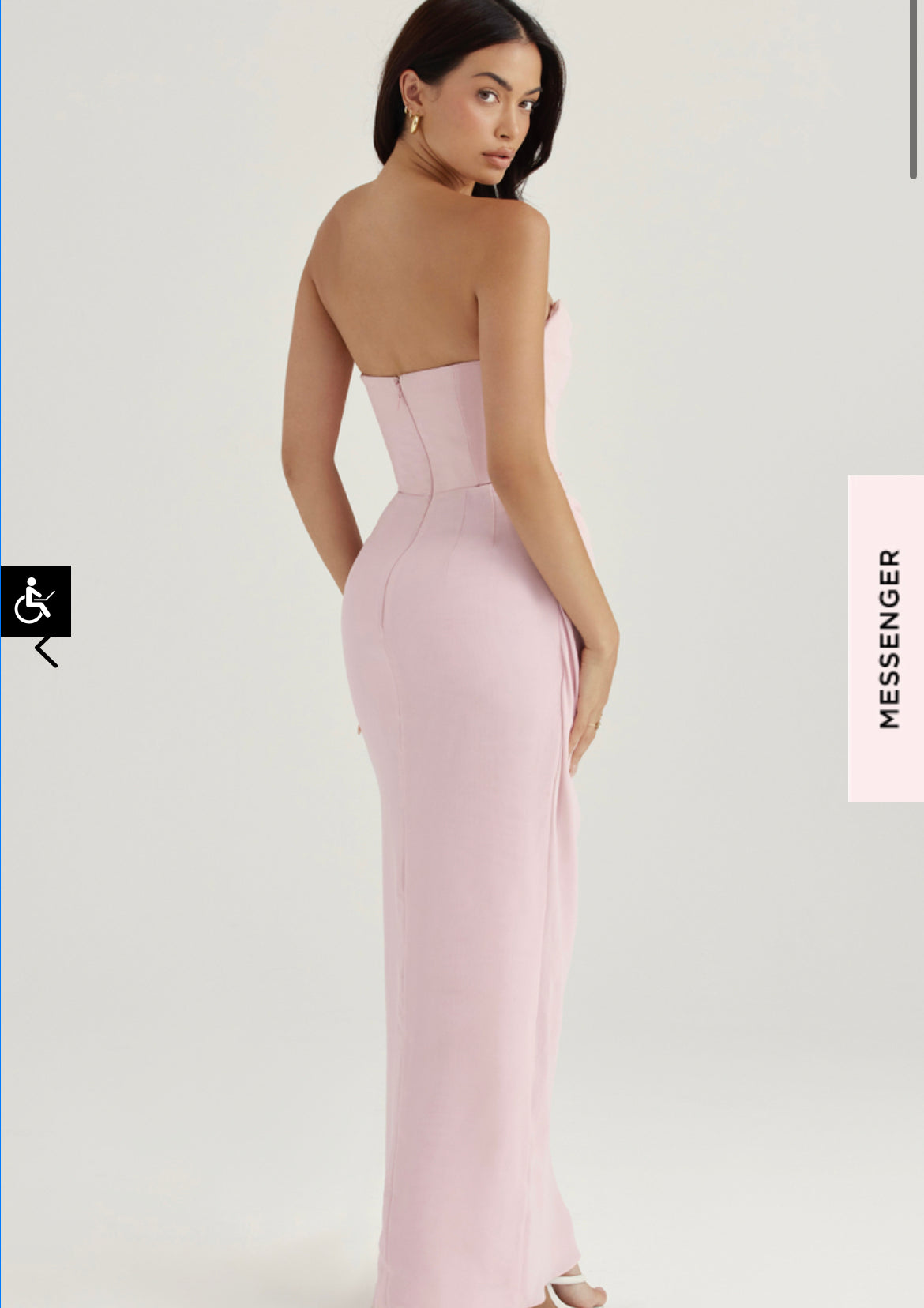 ADRIENNE PINK QUARTZ STRAPLESS GOWN