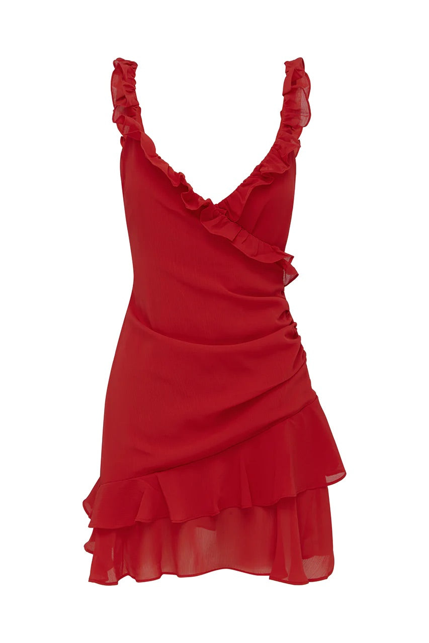 Mincia Mini Dress in Red
