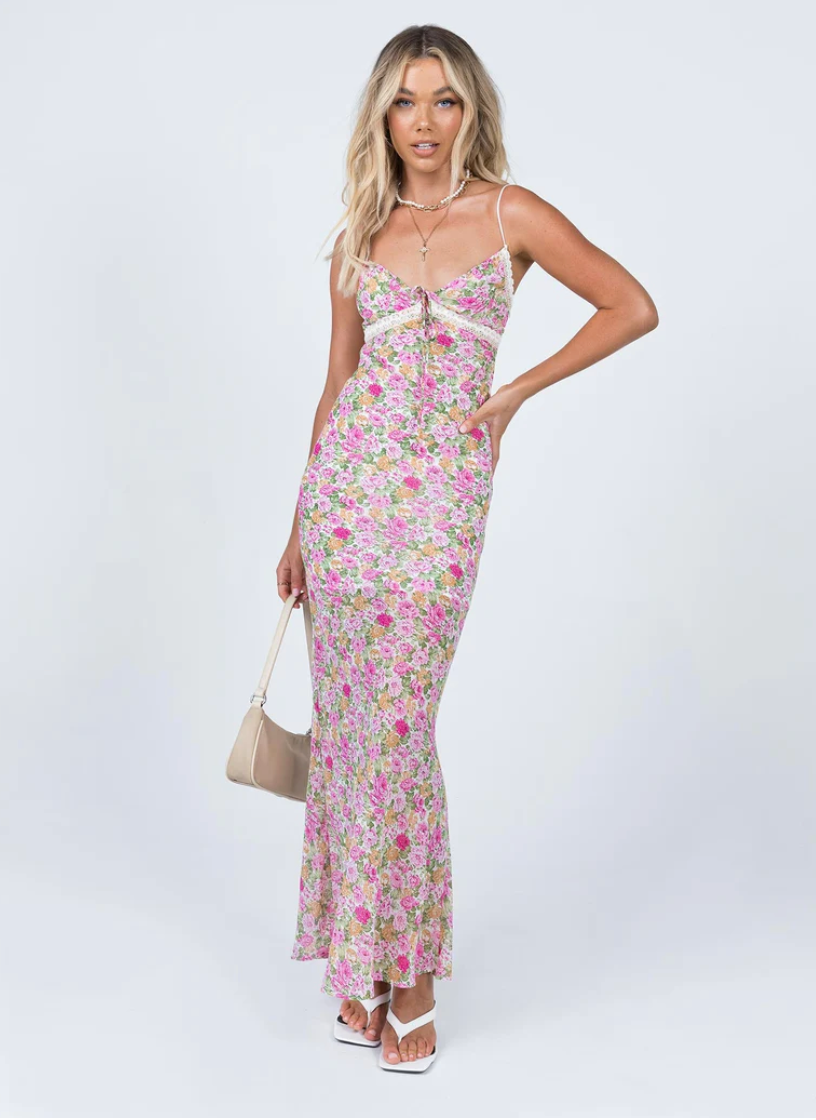 EMILY MAXI DRESS PINK FLORAL