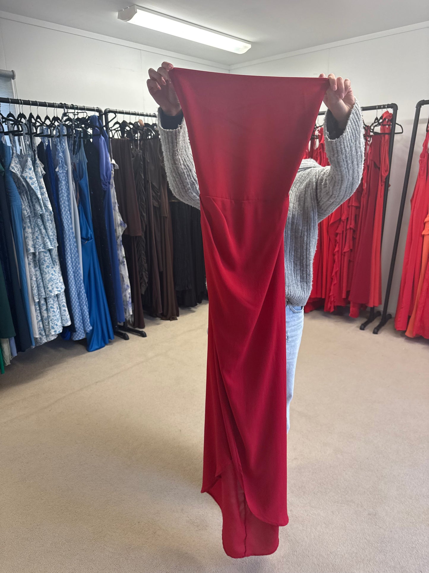 For Sale Chiffon Luxe Maxi Dress in Red