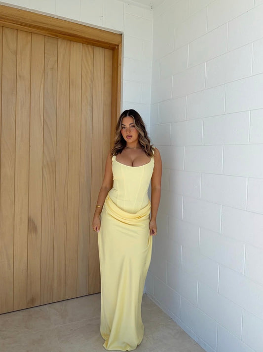 CORNELIA MAXI DRESS - LEMON