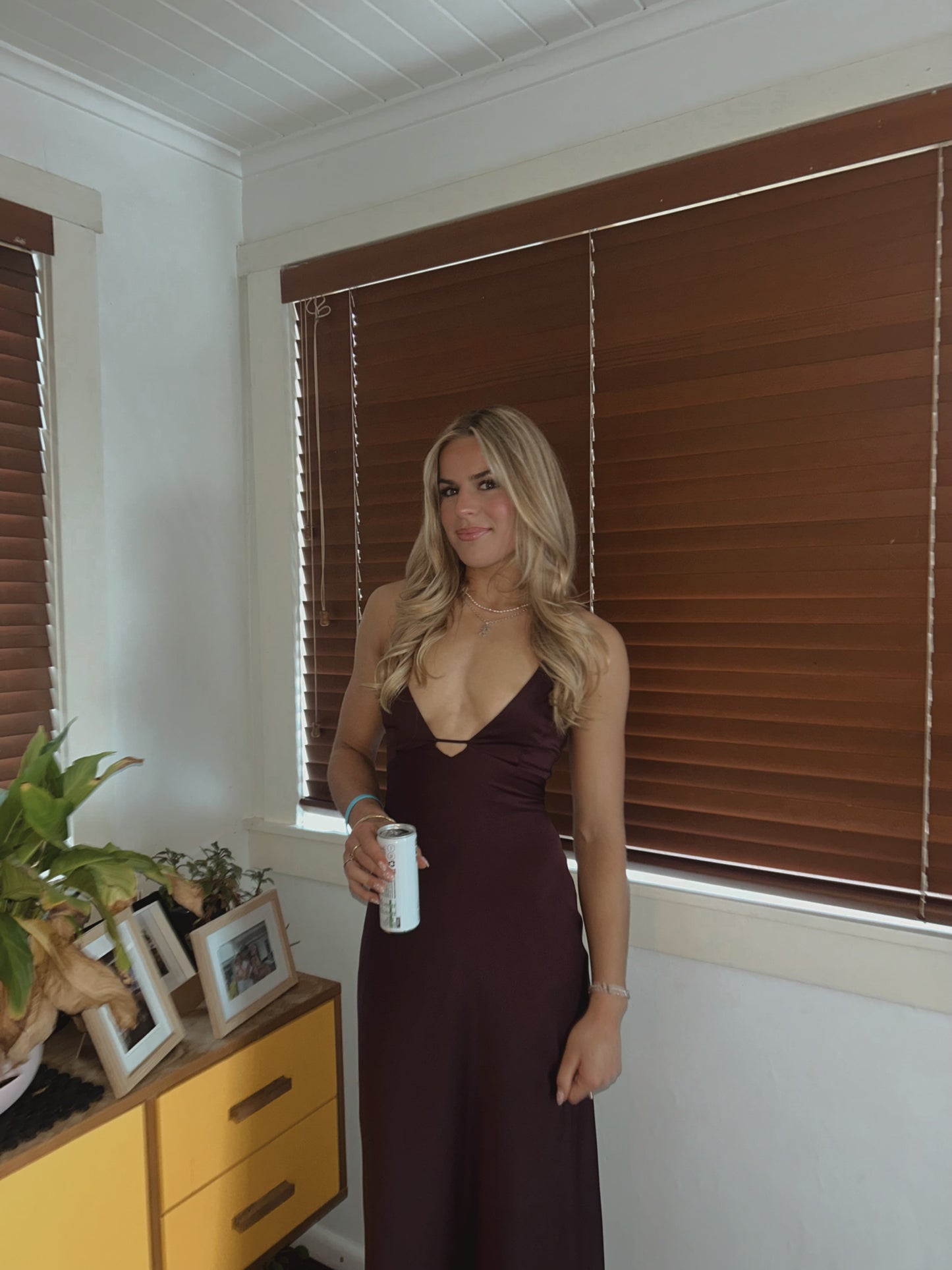 TIME TO SHINE SLIP DRESS TRUFFLE