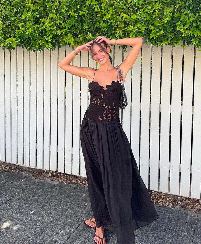 Stephanie Maxi Dress Black - Hansen and Gretel