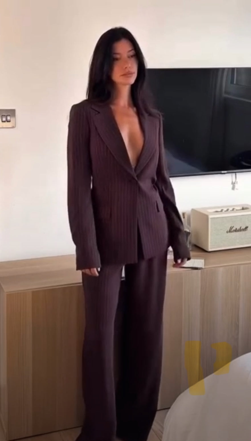 OSLO CINCHED BLAZER SET DARK MAHOGANY