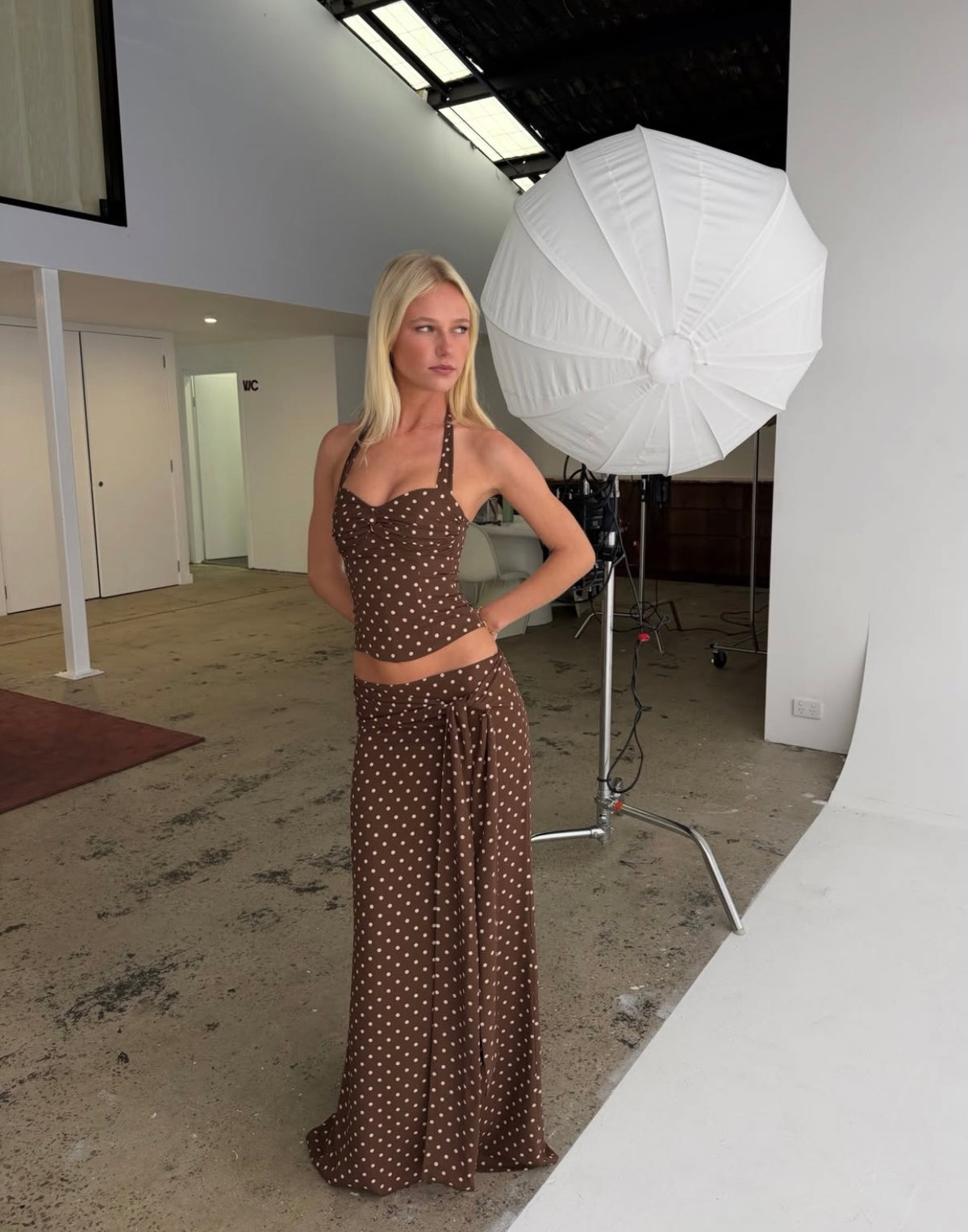 Sabelle Saskia Brown Polka Dot Set