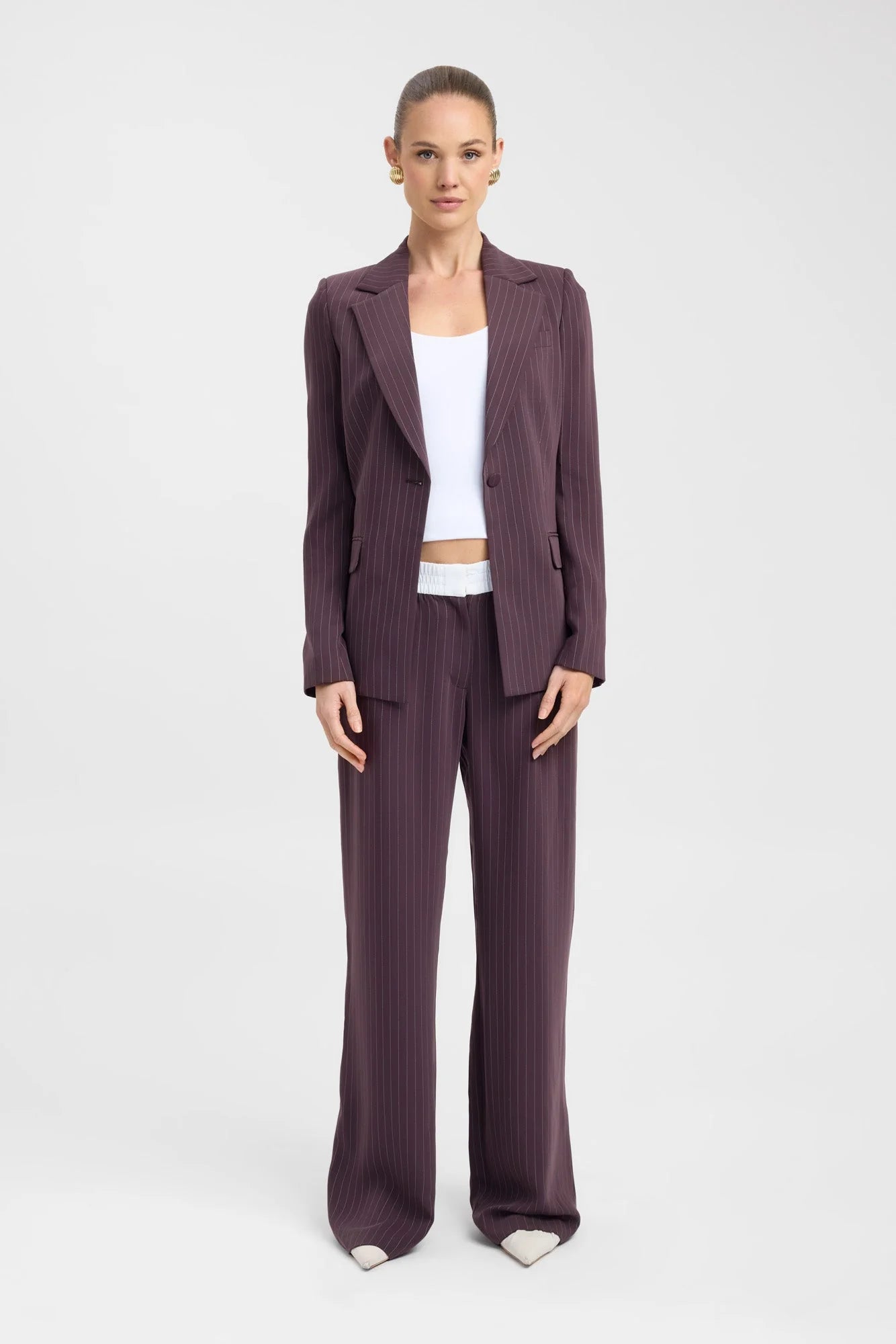 OSLO CINCHED BLAZER SET DARK MAHOGANY