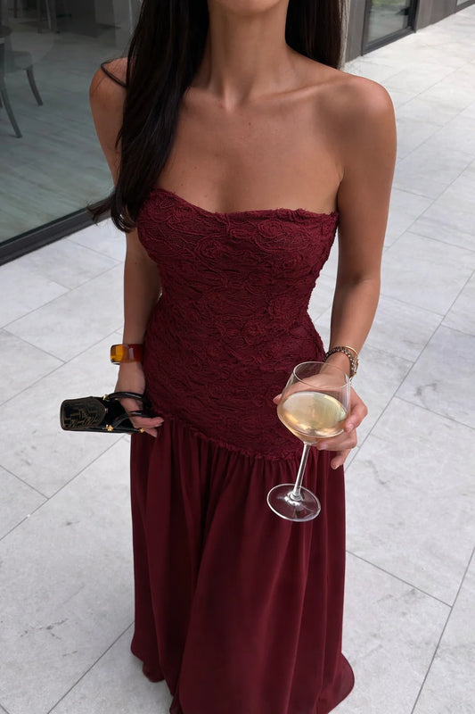 Renata dress in port - Jefre Sei