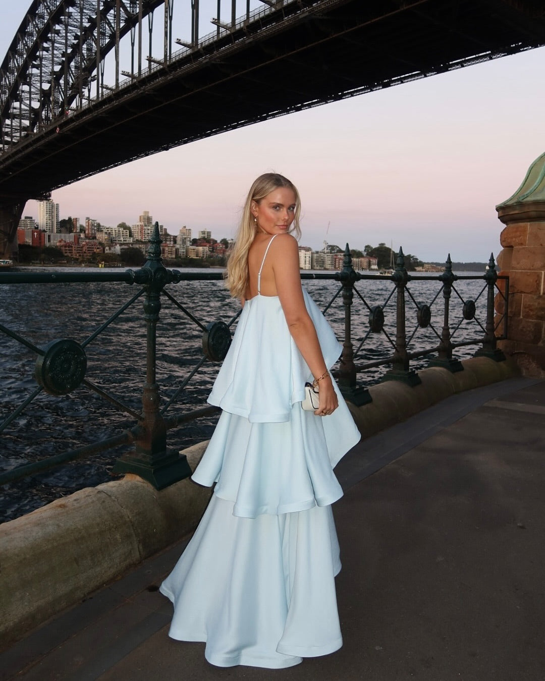 Tilly Tiered Maxi Dress in Blue
