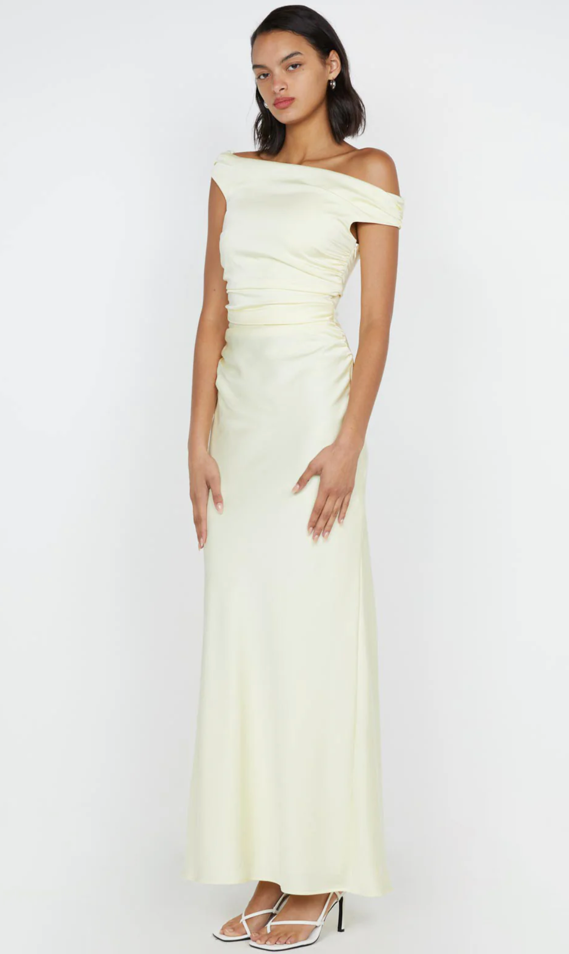 ETERNITY OFF SHOULDER MAXI IN ICE YELLOW