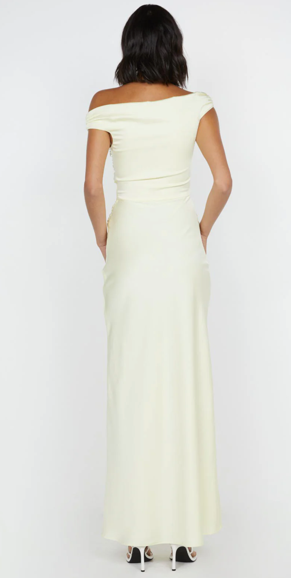 ETERNITY OFF SHOULDER MAXI IN ICE YELLOW