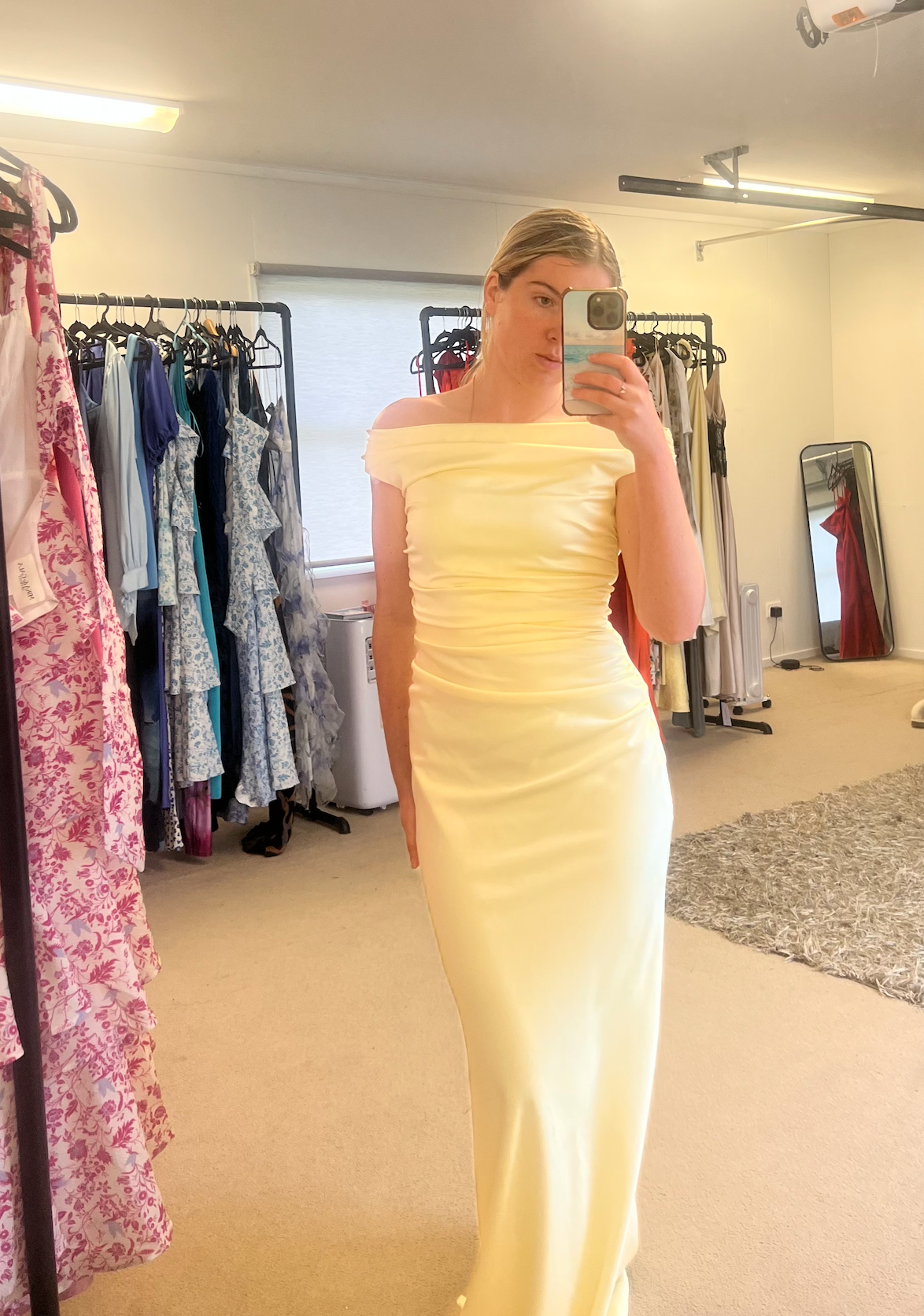 ETERNITY OFF SHOULDER MAXI IN ICE YELLOW