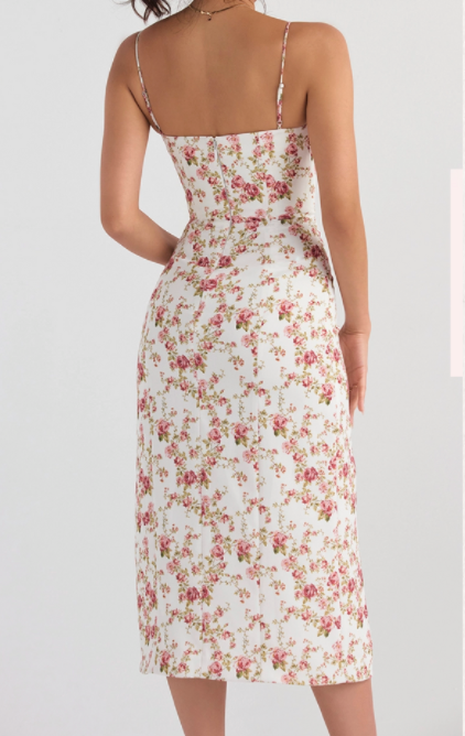 1. CHARLOTTE ROSE PRINT CORSET MIDI SUNDRESS