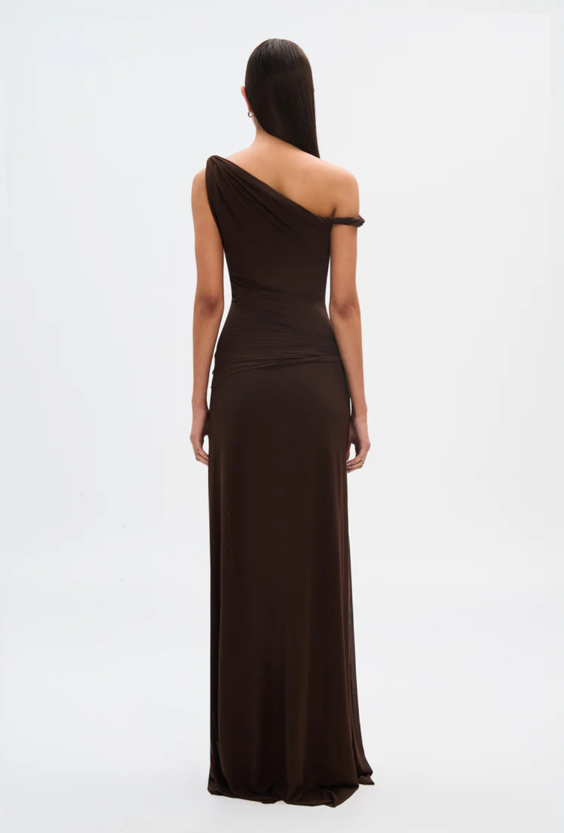 THE 'SISAL' MESH DRESS Espresso