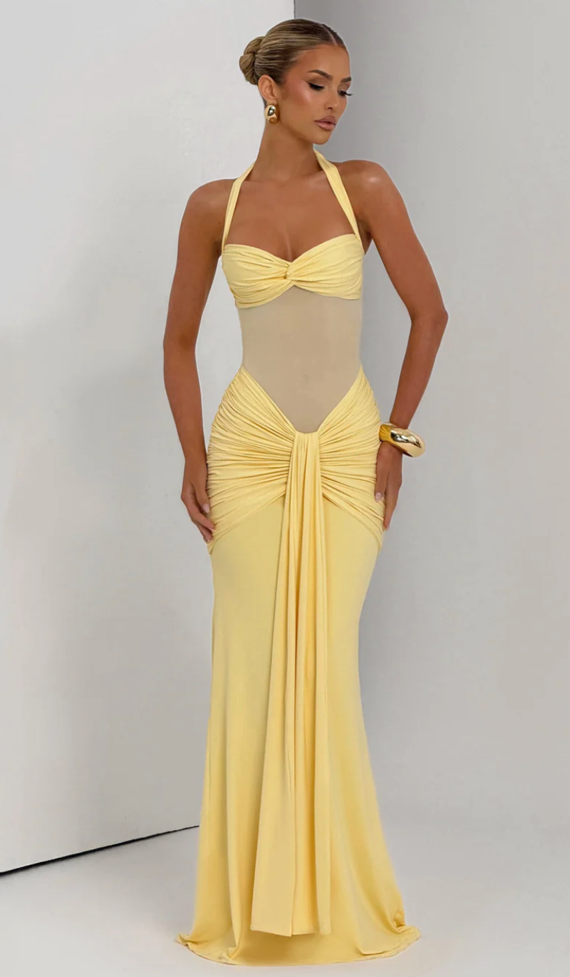 VIXEN MAXI DRESS - LEMON