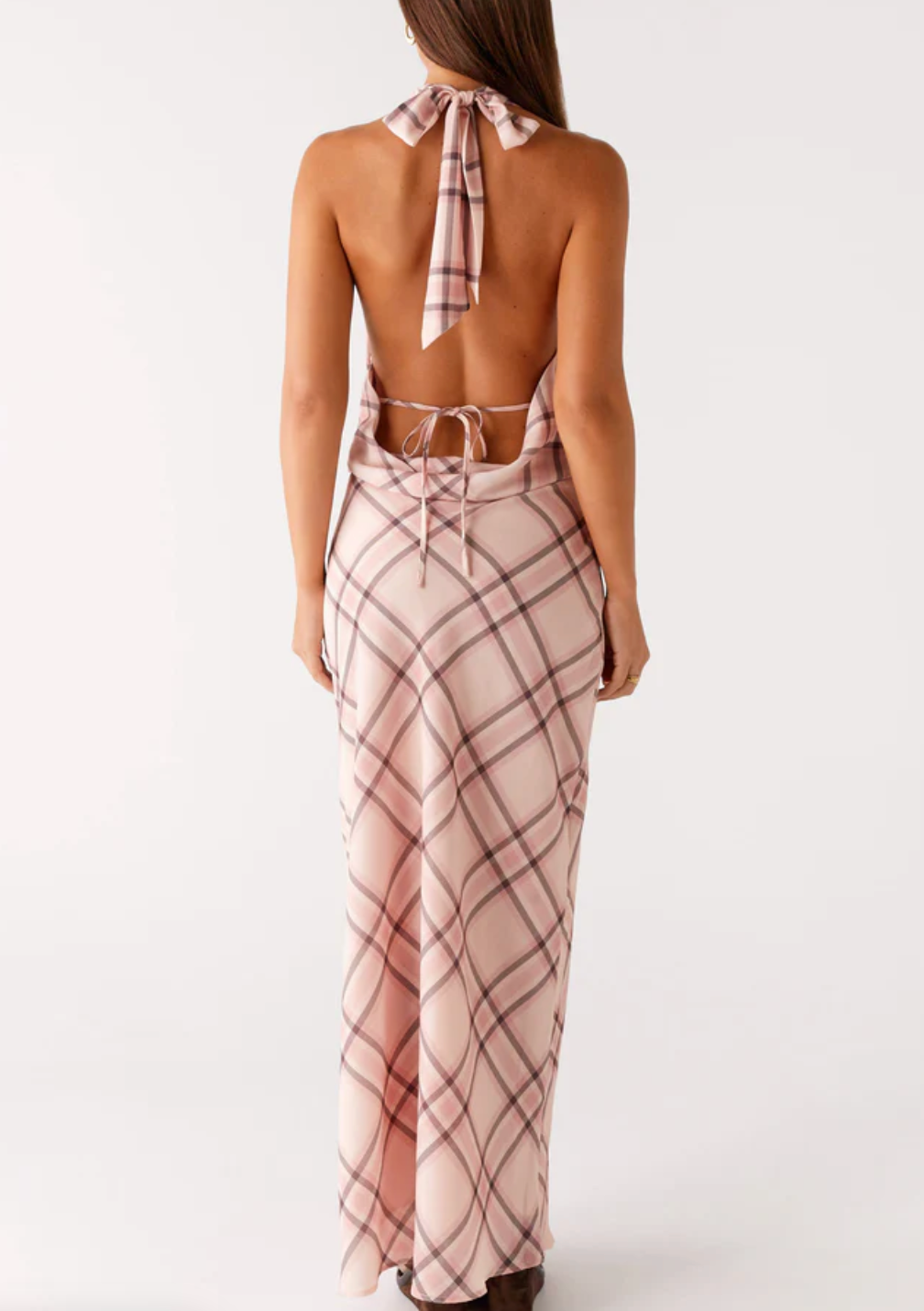 Muse Maxi Dress - Pink Check