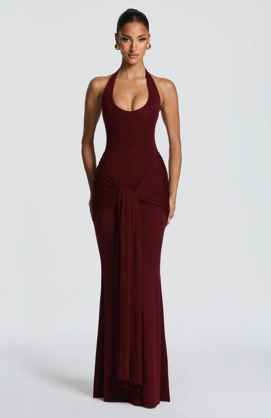 VENEDA MAXI DRESS - CHERRY LACQUER