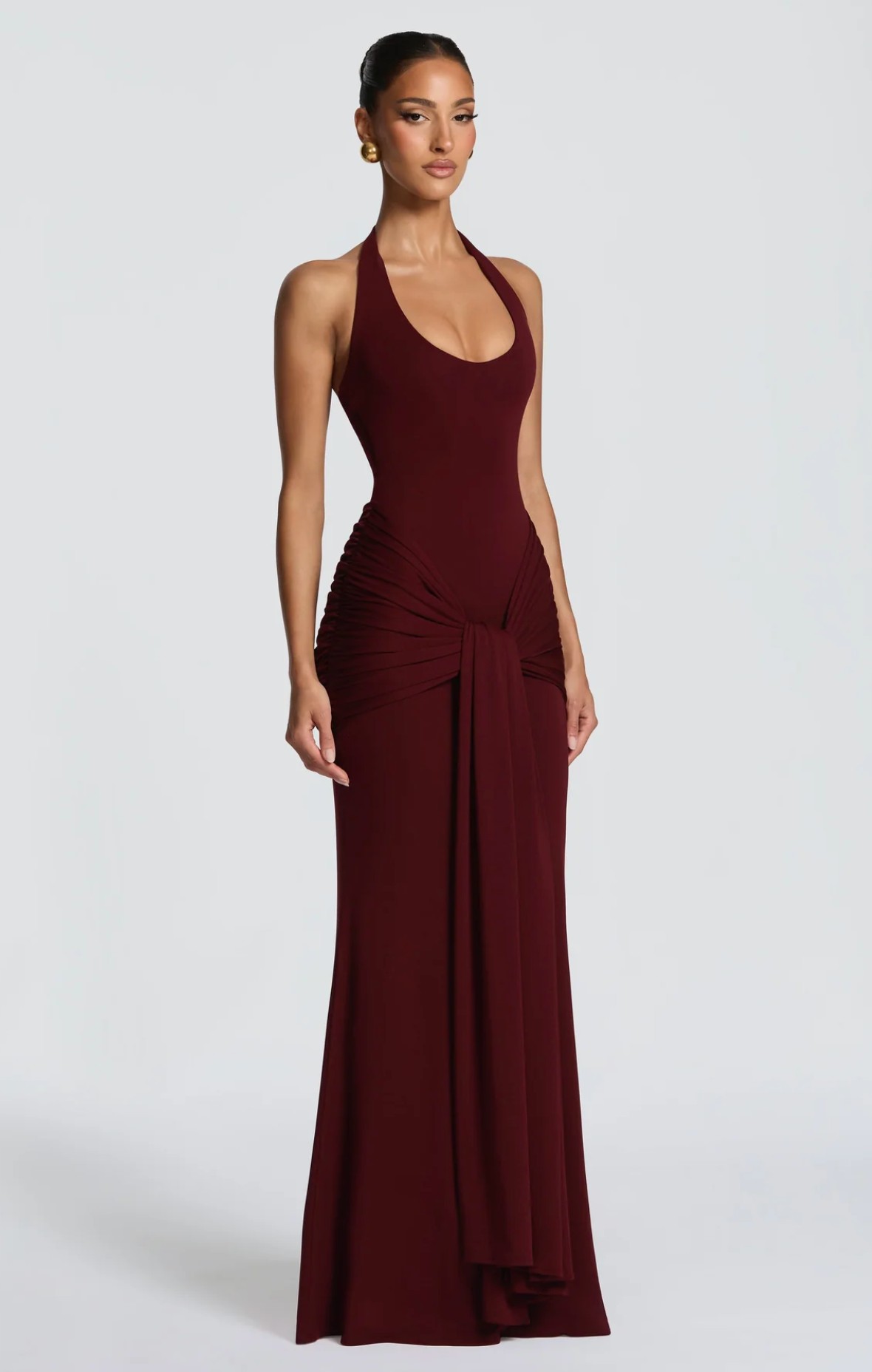 VENEDA MAXI DRESS - CHERRY LACQUER
