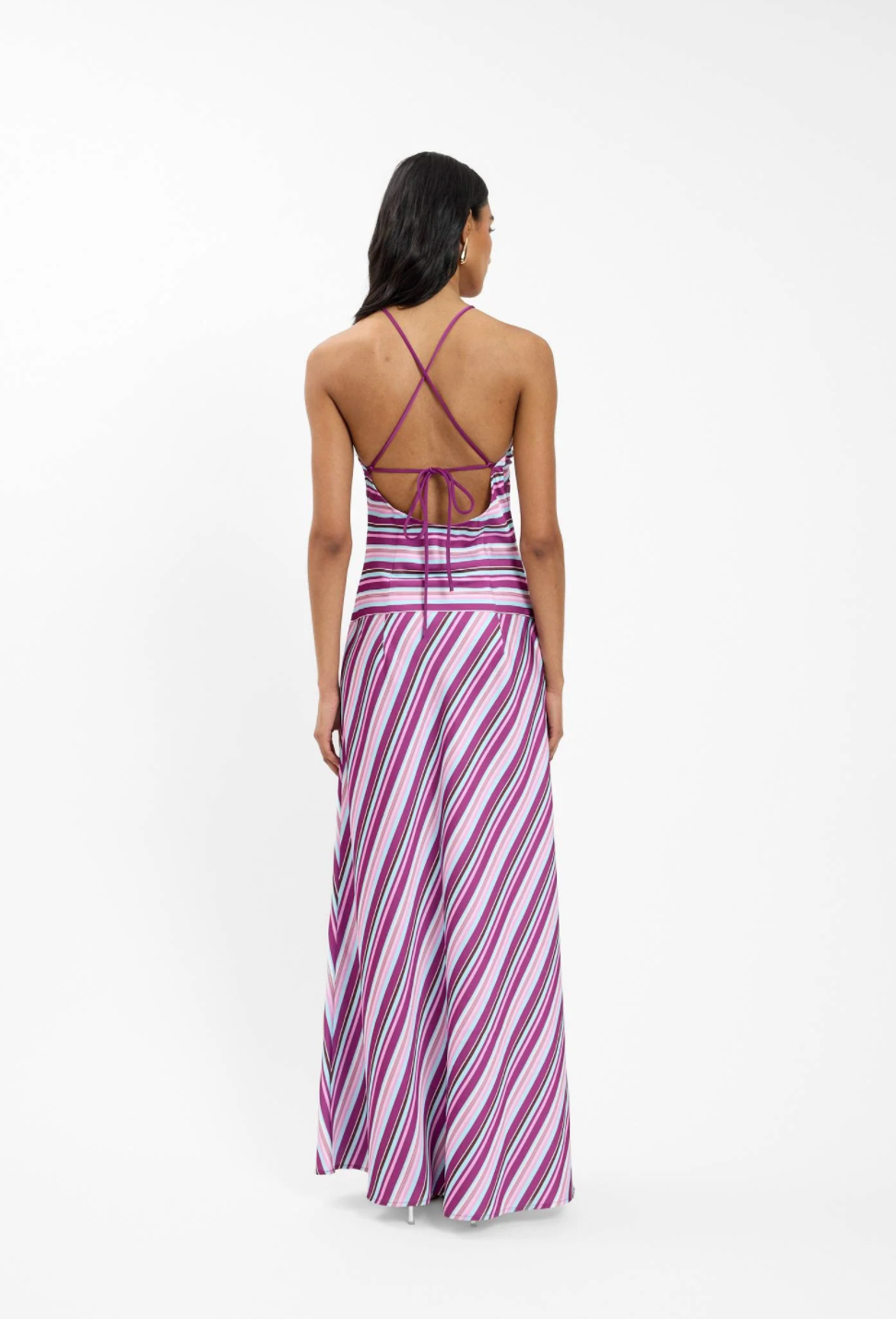 HALTER MAXI DRESS | VIOLET STRIPE