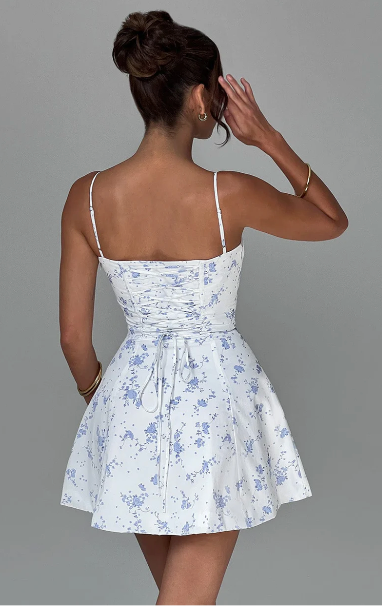 Lacey Mini dress - Blue floral