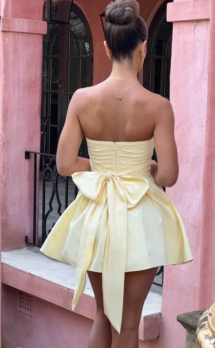 Katrina Mini Dress - Lemon