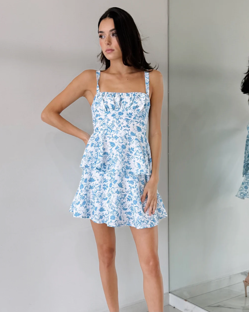 Provence bloom tiered ruffle mini