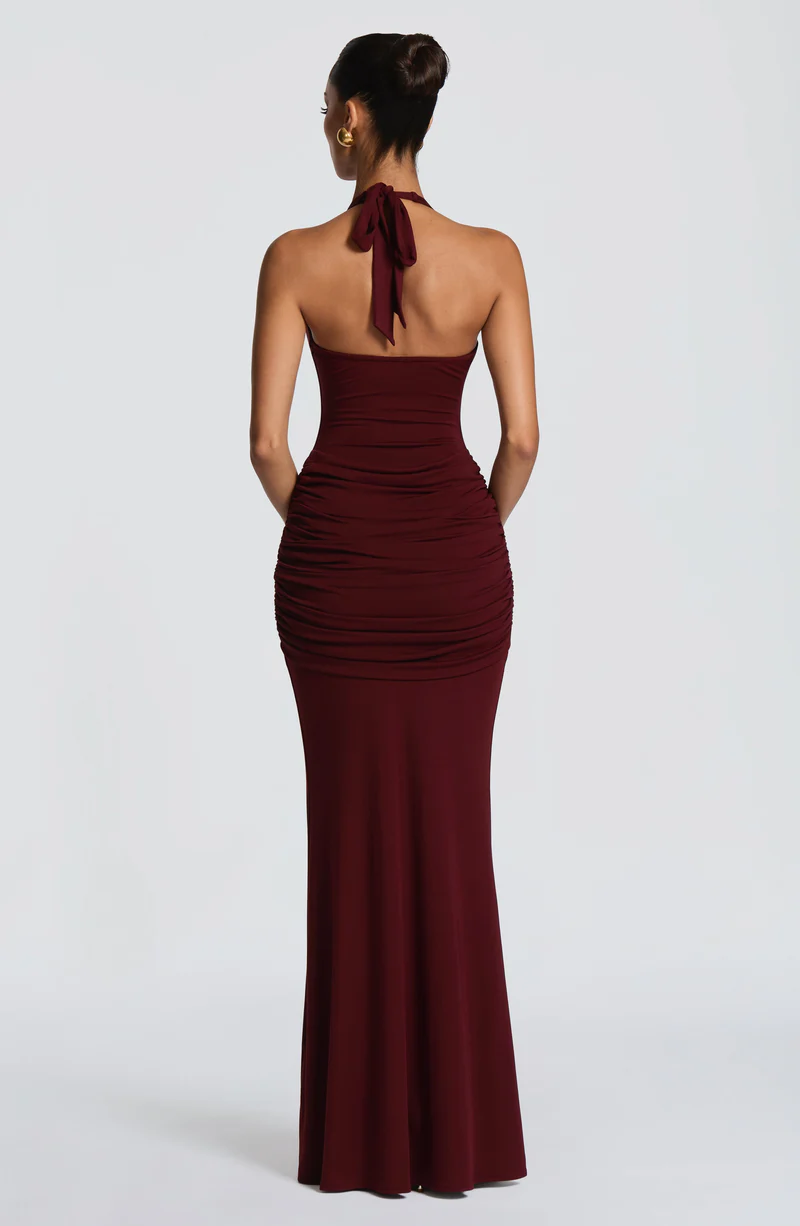 VENEDA MAXI DRESS - CHERRY LACQUER