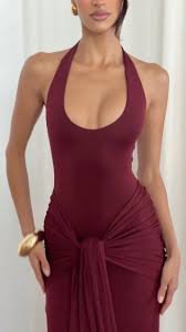 VENEDA MAXI DRESS - CHERRY LACQUER