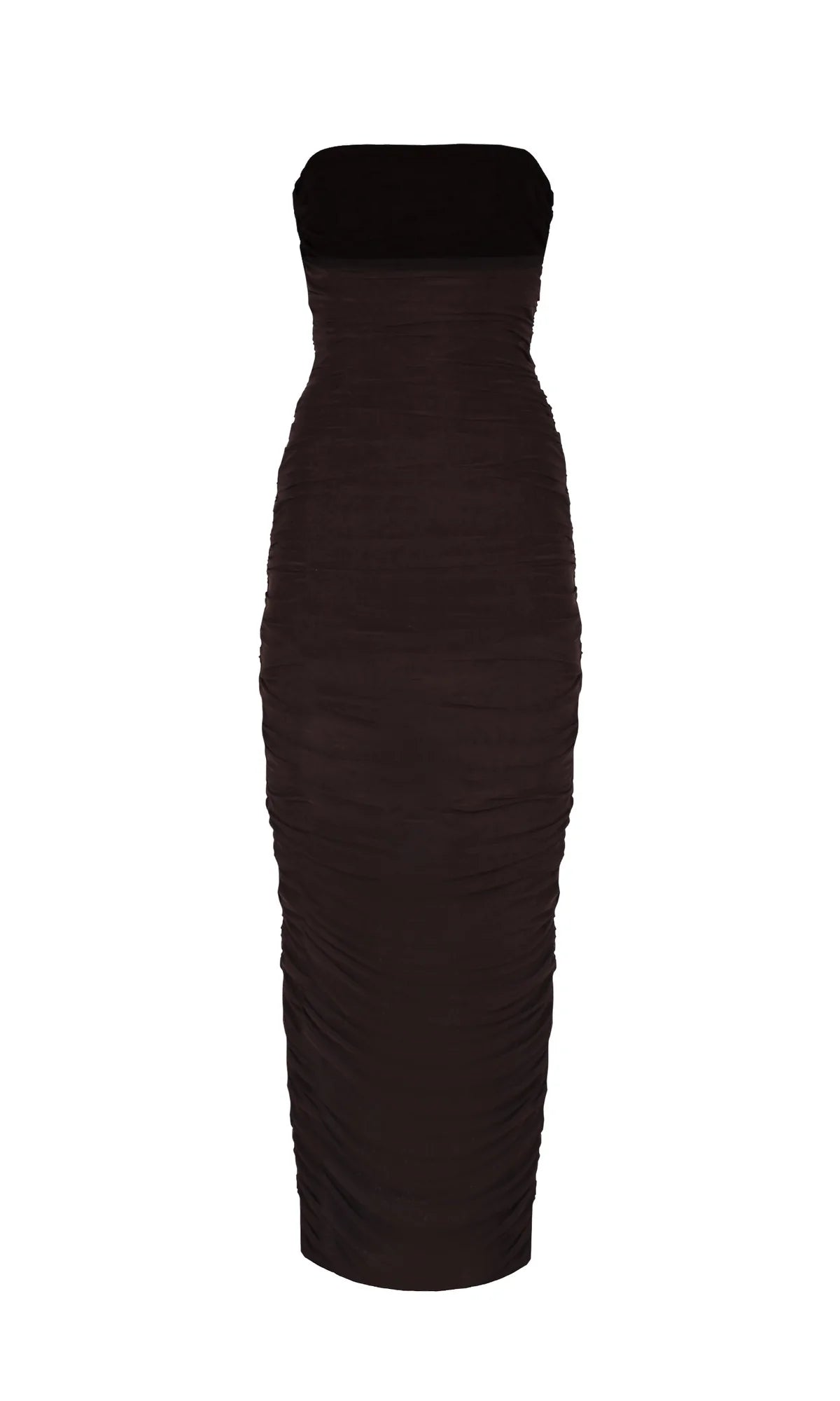 BROWN MESH TUBE DRESS