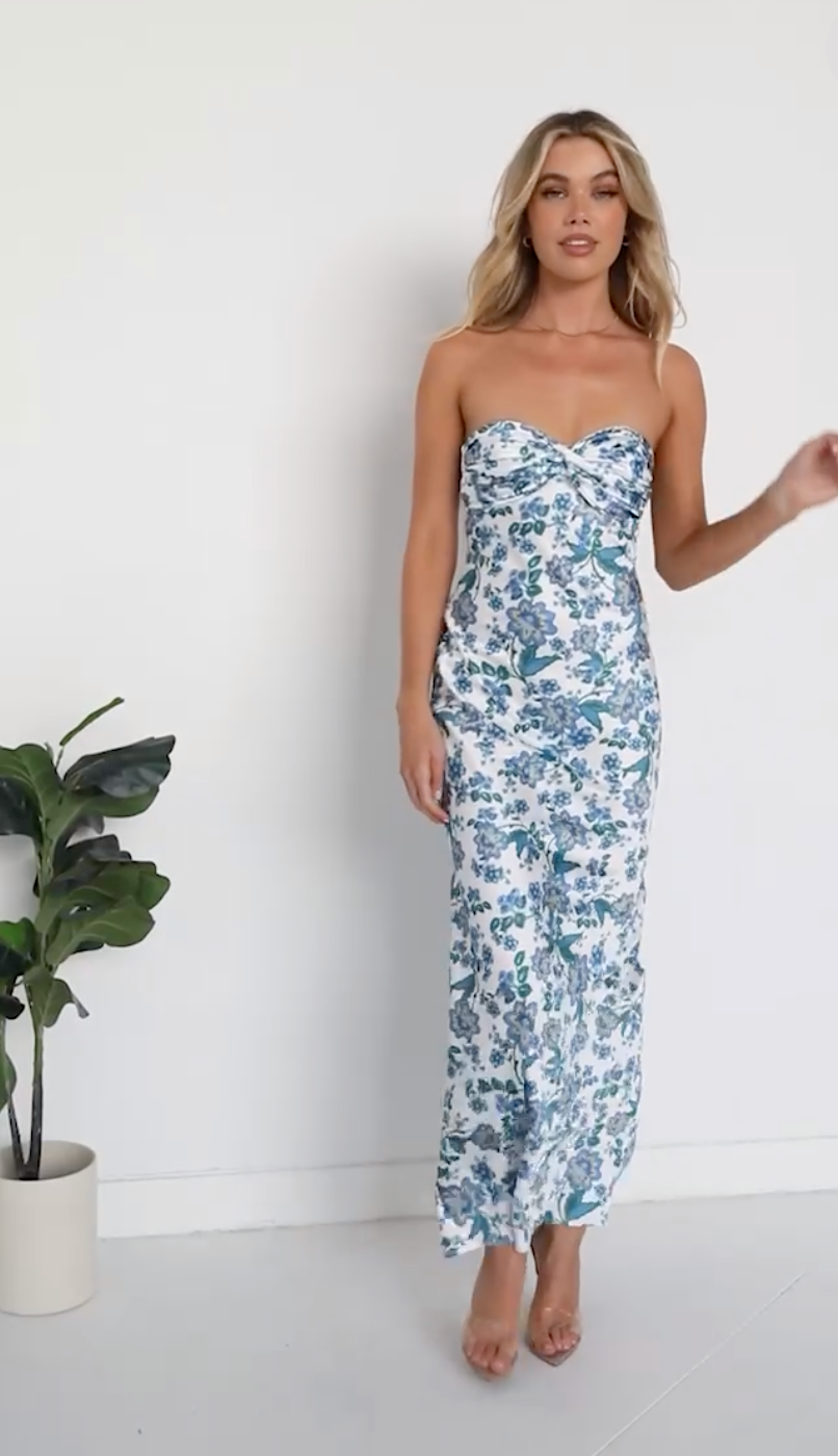 Renesmee Pink Floral Chiffon Maxi Dress – Beginning Boutique US